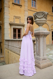 The Carmen Dress in Lavender Fog