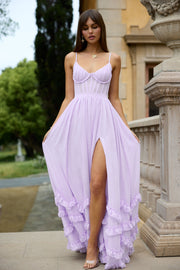 The Carmen Dress in Lavender Fog
