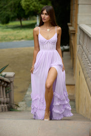 The Carmen Dress in Lavender Fog