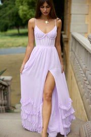 The Carmen Dress in Lavender Fog