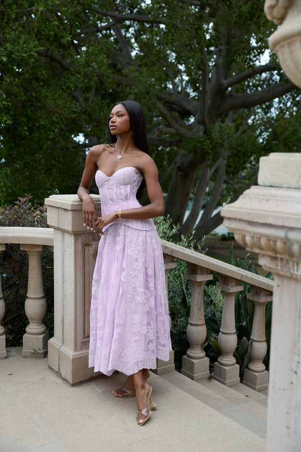 The Carolena Set in Lavender Fog Lace