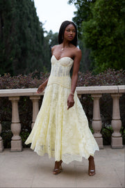 The Carolena Set in Transparent Yellow Lace