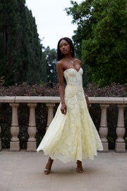 The Carolena Set in Transparent Yellow Lace