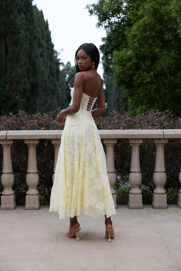 The Carolena Set in Transparent Yellow Lace