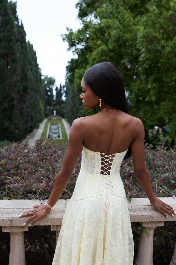 The Carolena Set in Transparent Yellow Lace