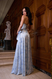 The Cecilia Dress in Blue Tapestry Rose
