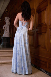 The Cecilia Dress in Blue Tapestry Rose