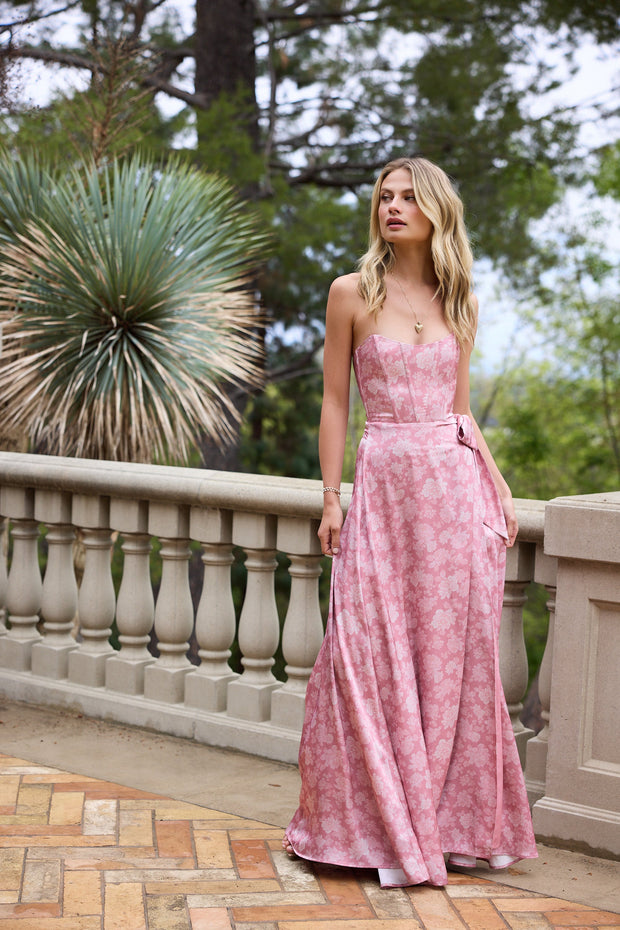 The Cecilia Dress in Pink Peony Print