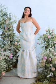 The Cherie Dress in Sky Windsor Brocade