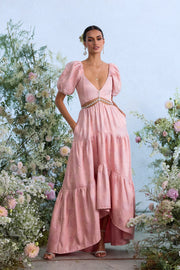 The Emma Dress in Light Pink Windsor Brocade