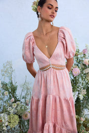 The Emma Dress in Light Pink Windsor Brocade