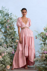 The Emma Dress in Light Pink Windsor Brocade
