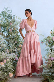 The Emma Dress in Light Pink Windsor Brocade