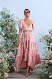 The Emma Dress in Light Pink Windsor Brocade