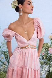 The Emma Dress in Light Pink Windsor Brocade