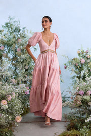 The Emma Dress in Light Pink Windsor Brocade