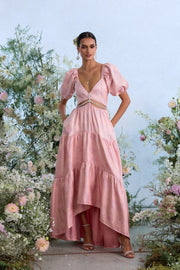 The Emma Dress in Light Pink Windsor Brocade