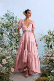 The Emma Dress in Light Pink Windsor Brocade