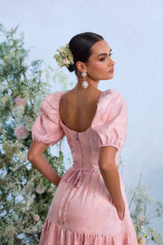 The Emma Dress in Light Pink Windsor Brocade