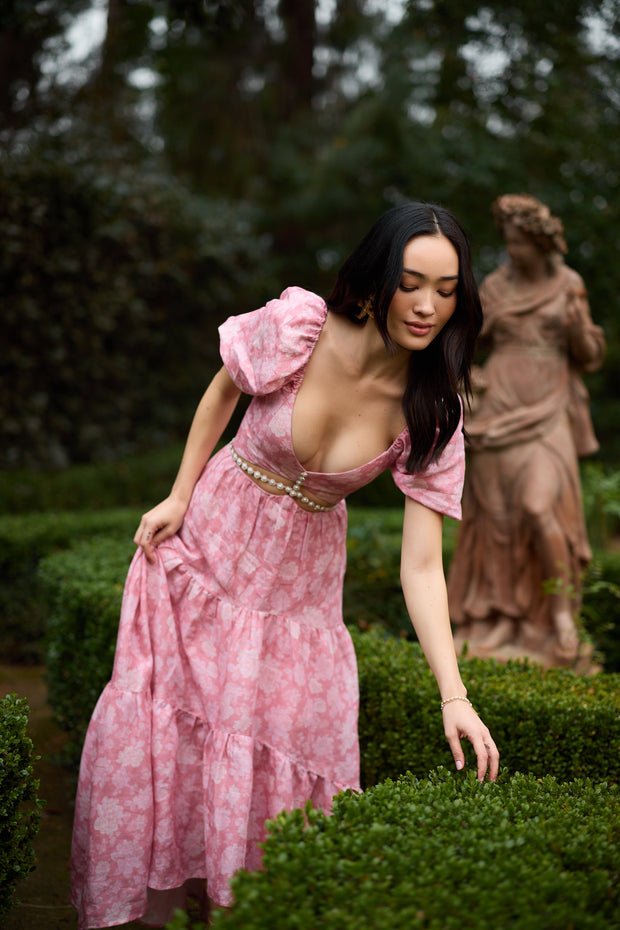 The Emma Dress in Pink Peony Print
