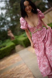 The Emma Dress in Pink Peony Print