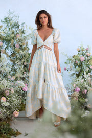 The Emma Dress in Sky Windsor Brocade