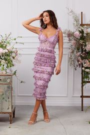 The Fiorenza Dress in Lilac Tapestry Rose