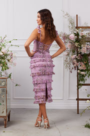The Fiorenza Dress in Lilac Tapestry Rose