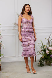 The Fiorenza Dress in Lilac Tapestry Rose