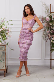 The Fiorenza Dress in Lilac Tapestry Rose