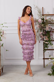 The Fiorenza Dress in Lilac Tapestry Rose