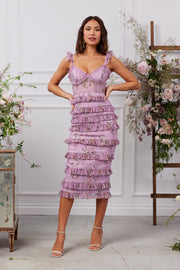 The Fiorenza Dress in Lilac Tapestry Rose