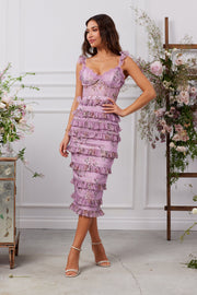 The Fiorenza Dress in Lilac Tapestry Rose