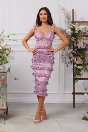 The Fiorenza Dress in Lilac Tapestry Rose