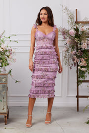 The Fiorenza Dress in Lilac Tapestry Rose