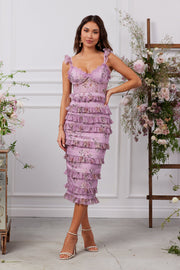 The Fiorenza Dress in Lilac Tapestry Rose