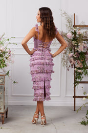 The Fiorenza Dress in Lilac Tapestry Rose