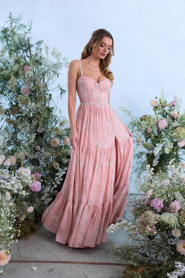 The Gwen Dress in Light Pink Tapestry Rose
