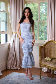 The Geranium Dress in Blue Tapestry Rose