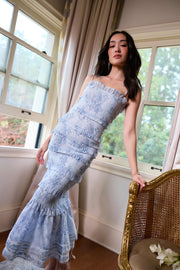 The Geranium Dress in Blue Tapestry Rose