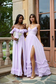 The Carmen Dress in Lavender Fog