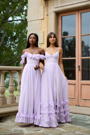 The Carmen Dress in Lavender Fog