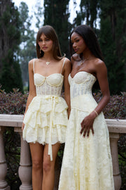 The Josie Dress in Transparent Yellow Lace
