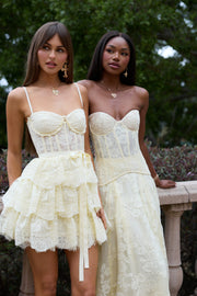 The Josie Dress in Transparent Yellow Lace
