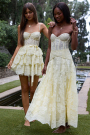 The Carolena Set in Transparent Yellow Lace