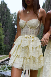 The Josie Dress in Transparent Yellow Lace