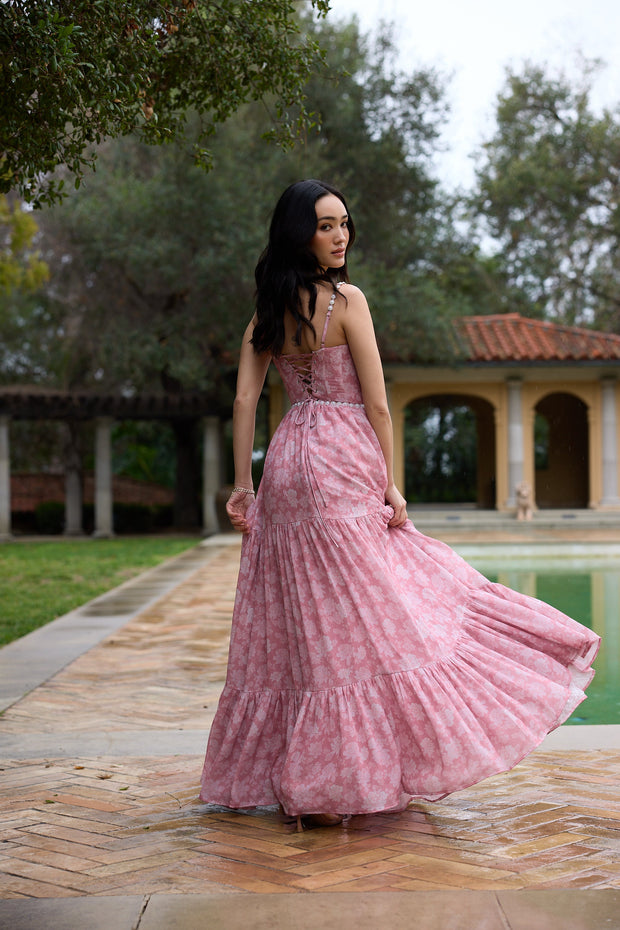 The Gwen Dress in Pink Peony Print