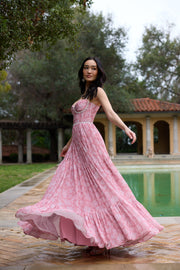 The Gwen Dress in Pink Peony Print