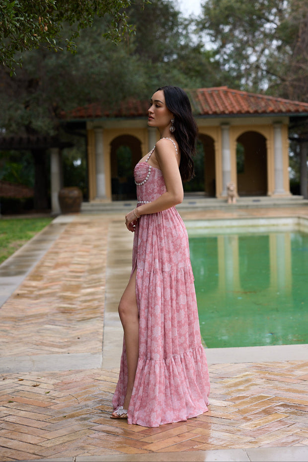 The Gwen Dress in Pink Peony Print