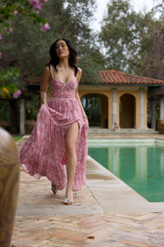 The Gwen Dress in Pink Peony Print